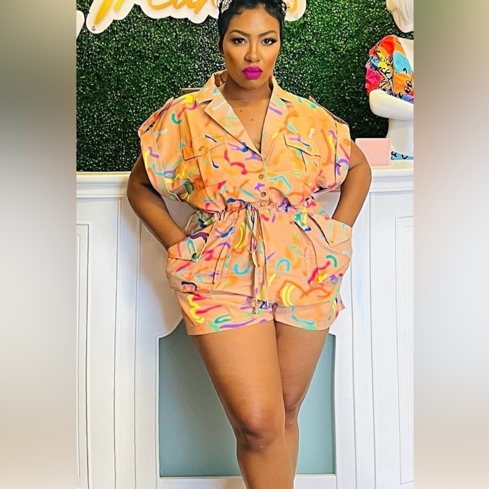 Multi Color Camo Romper